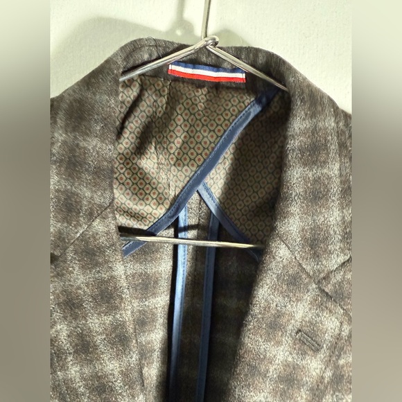 Daniel Hechter brown and Gray wool Sport Coat with windowpane plaid 42S - Picture 2 of 10